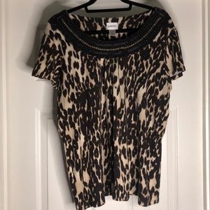 CHICO’S Animal Print Top - Size 3 (XL)